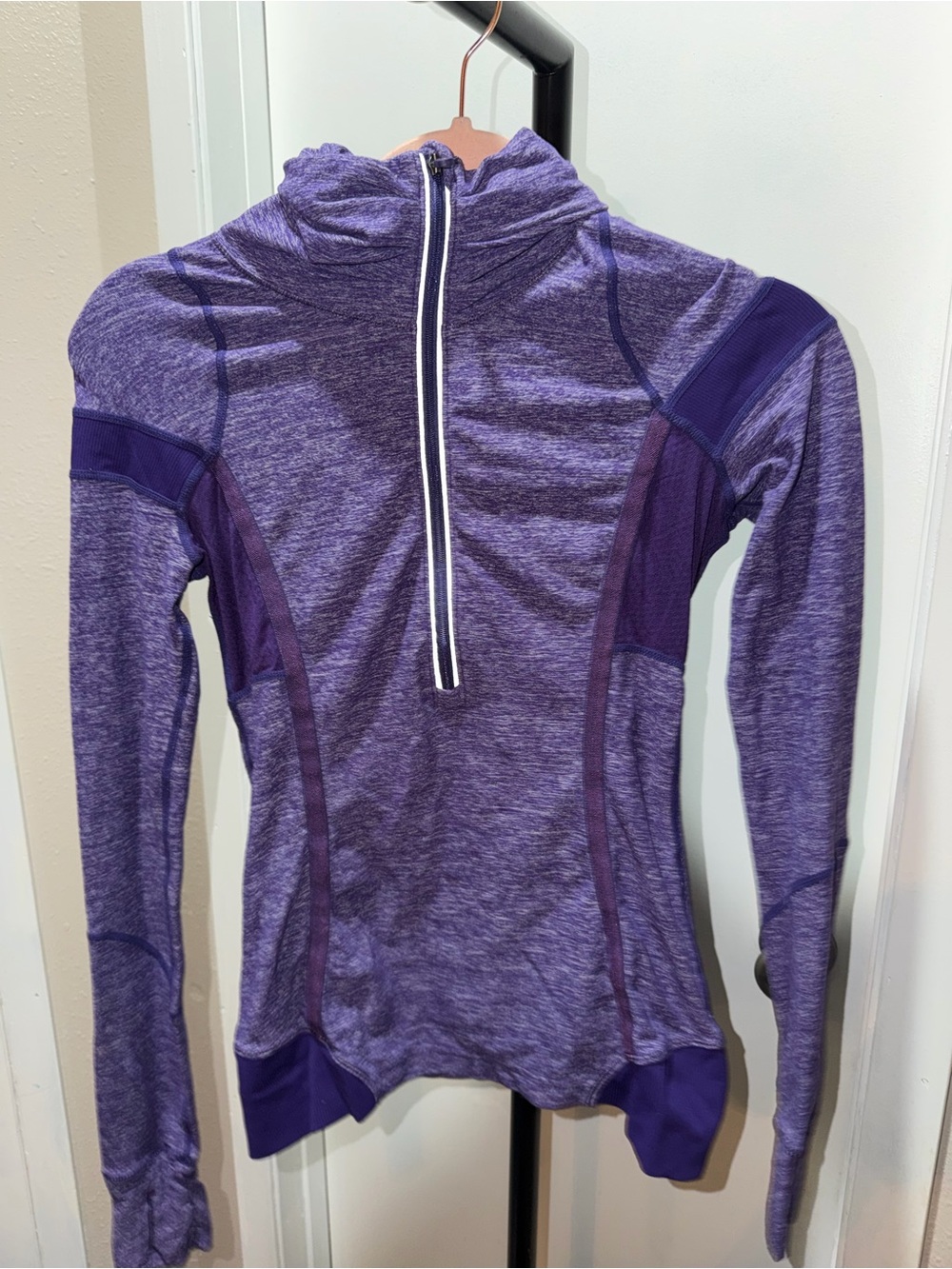 Lululemon Purple Heathered Half Zip Pullover Women’s Size 4 Running Athletic